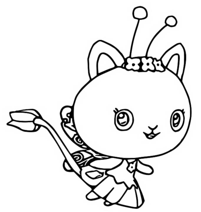 Coloring page Gabby's Dollhouse Kitty Fairy 7