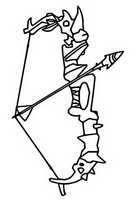 Coloring page Bow with arrow