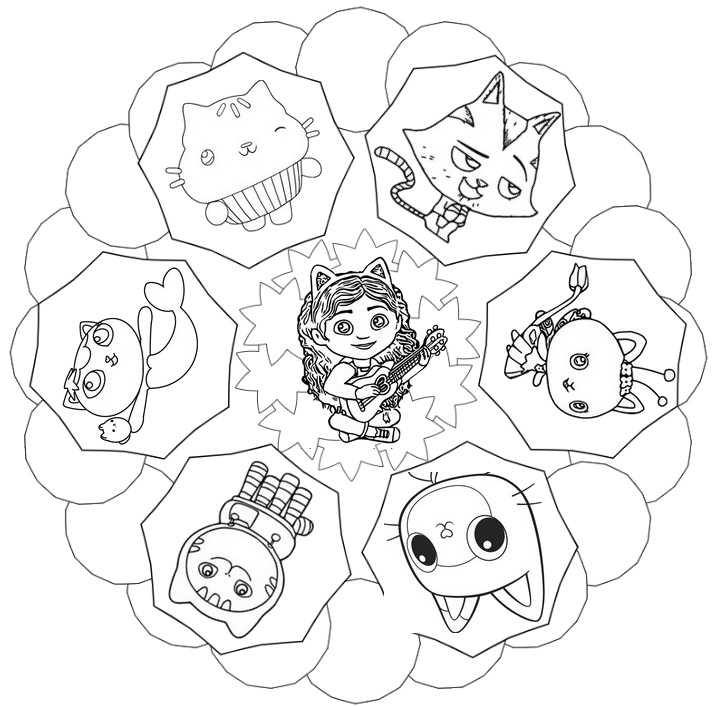 Coloring page Gabby and friends
