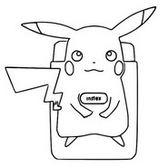 Kleurplaat Pikachu-thema printer