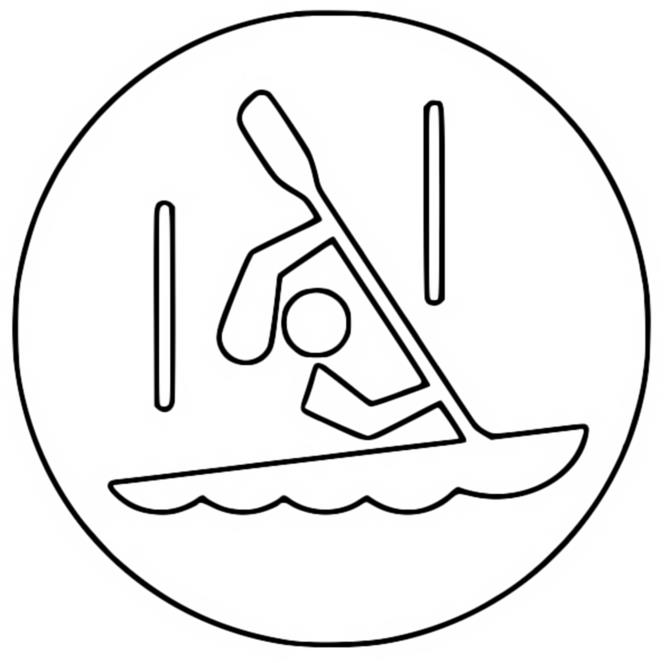 Desenho para colorir Slalom de canoa