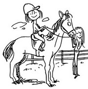 Coloring page Horse riding