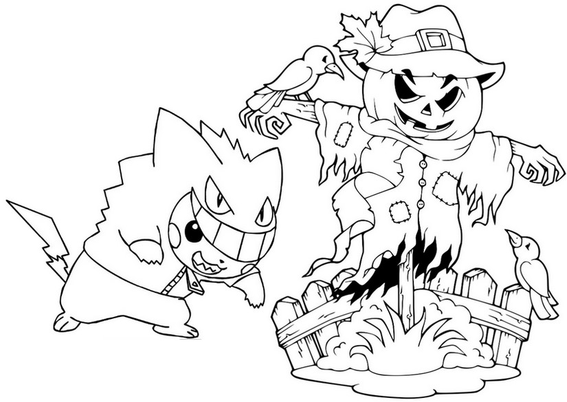Desenho para colorir Pikachu Haunter