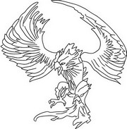 Dibujo para colorear Águila de fuego