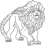 Dibujo para colorear León de sombra