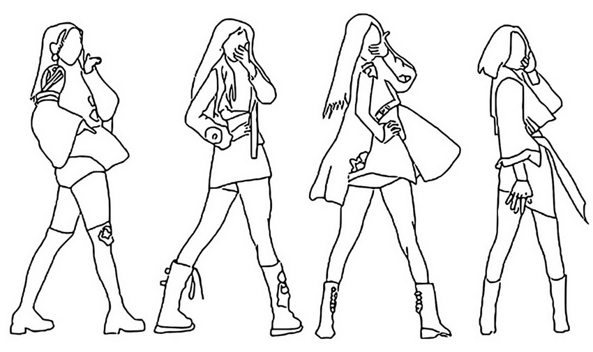 Coloring page Girl group