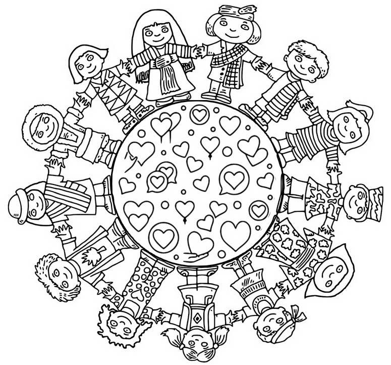Coloring page World Childhood Day