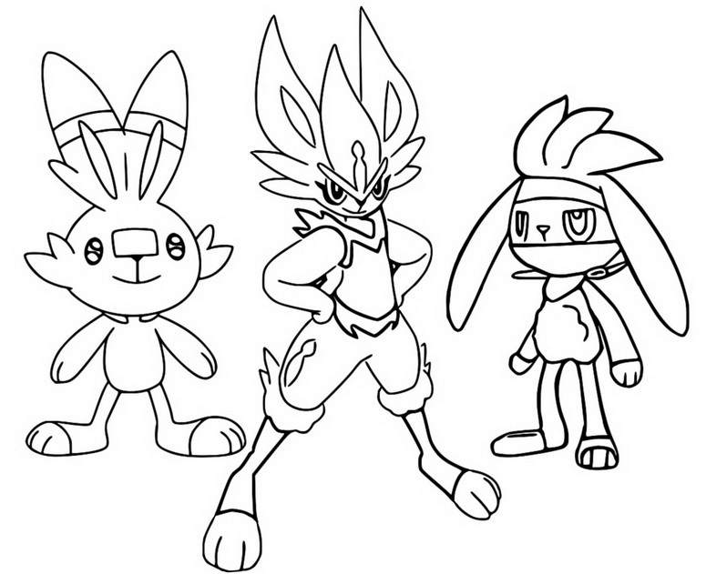 Desenho para colorir Pokemon - Cinderace
