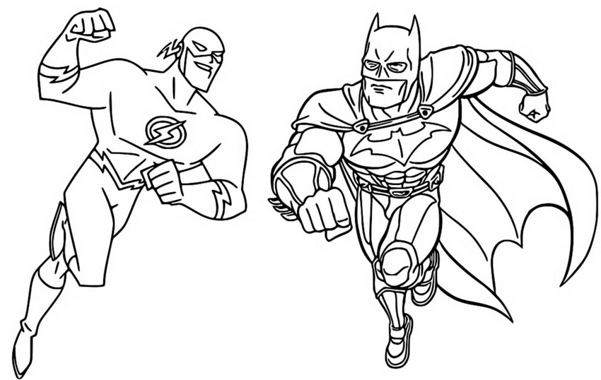 Disegno da colorare Batman & The Flash