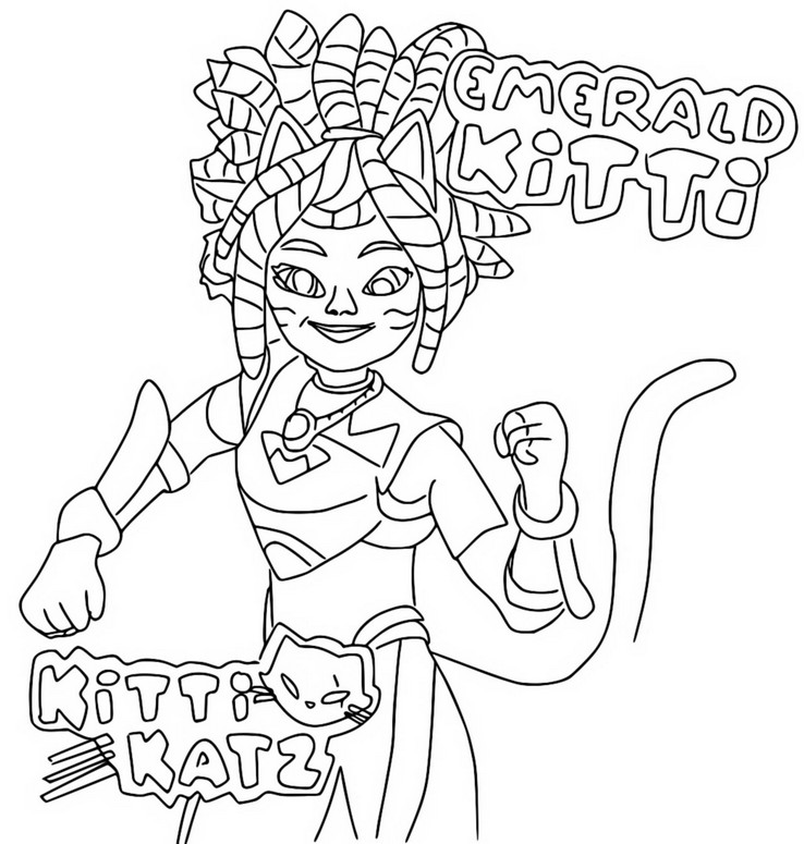 Desenho para colorir Emerald Kitti