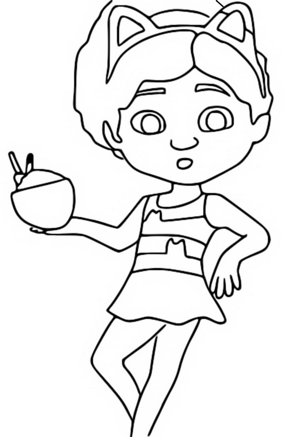 Coloring page In swimming suit