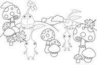 Dibujo para colorear Otoño - hongos