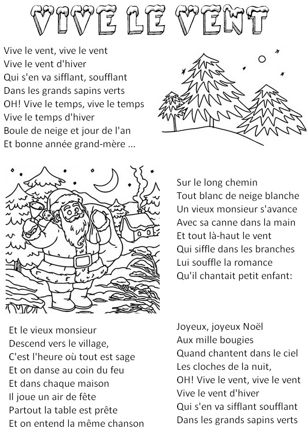 Tulostakaa värityskuvia Ranskaksi: Vive le vent