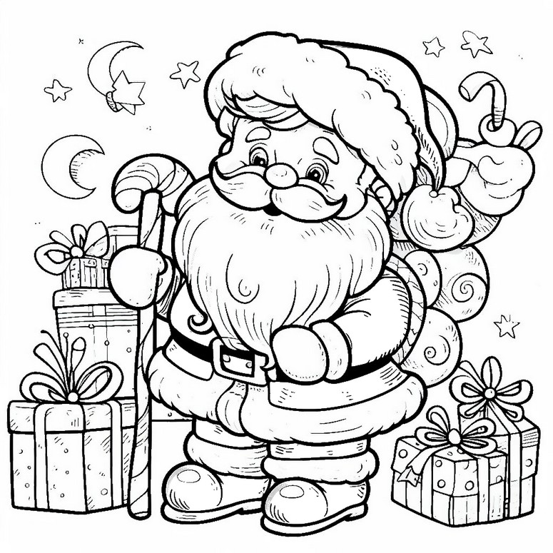 Coloring page With gifts