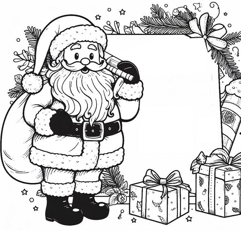 Dibujo para colorear Santa Claus