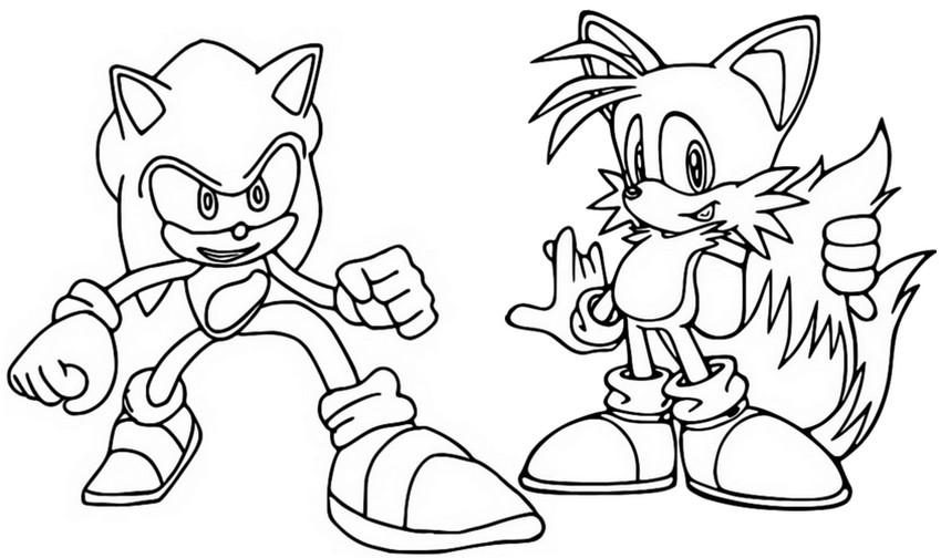 Desenho para colorir Sonic & Tails