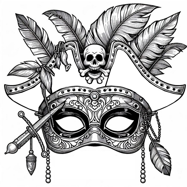 Desenho para colorir Máscara de pirata