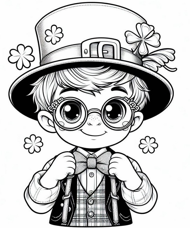 Coloring page Child with a hat