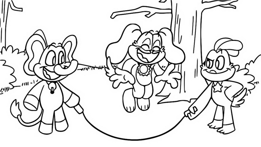 Coloring page Jumping rope