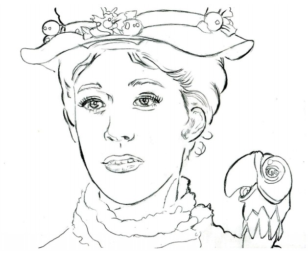 Dibujo para colorear Mary Poppins