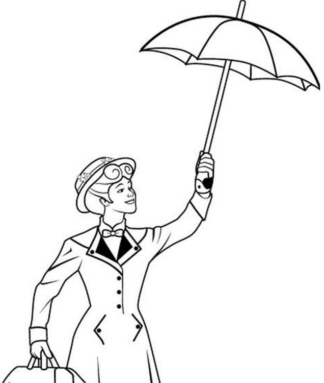 Dibujo para colorear Mary Poppins