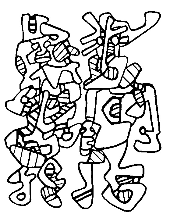 Coloring page Jean Dubuffet: wedding parade