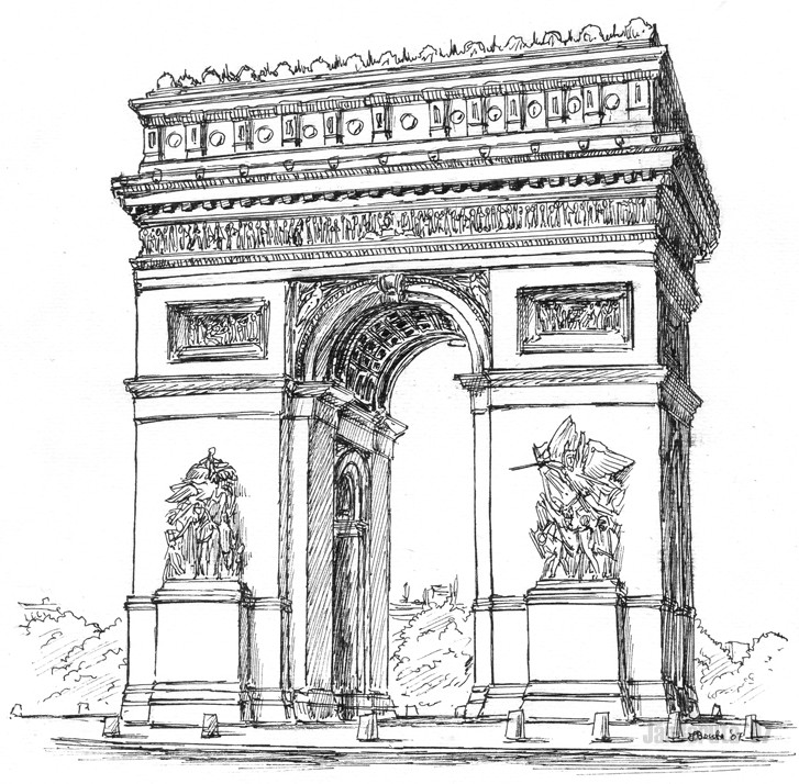 Coloriage Paris - Arc de Triomphe