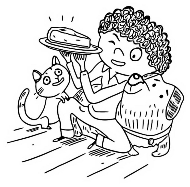 Coloring page The cake share