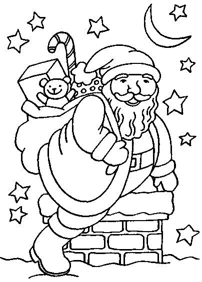 Malebøger Santa på skorstenen
