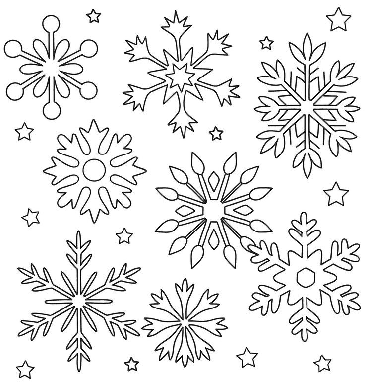 Desenho para baixar - Várias formas - Flocos de neve