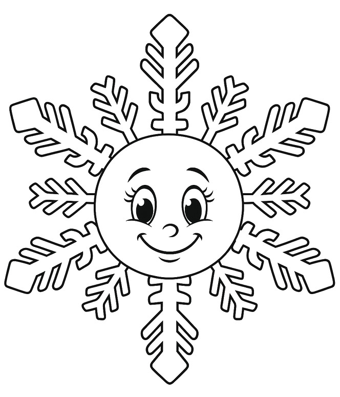Desenho para baixar - Sorridente - Flocos de neve