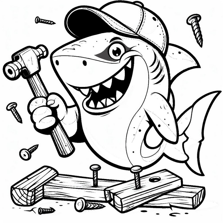 Coloring page Hammerhead shark