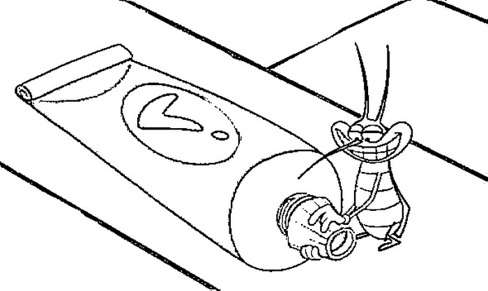 Coloring page Oggy and the Cockroaches