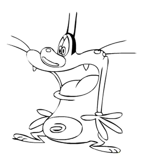 oggy and cockroaches. Coloring page Oggy and