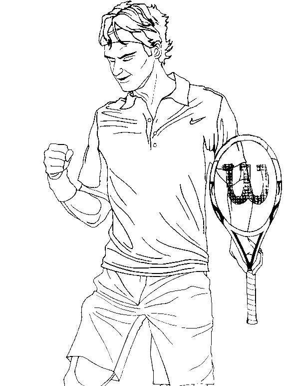 Disegno da colorare Roger Federer