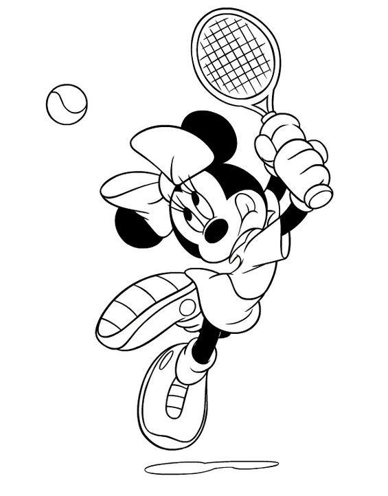 Tulostakaa värityskuvia Tennis Minnie