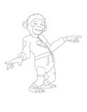 Disegno da colorare Space  Chimps