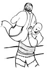 Coloring page Wrestling