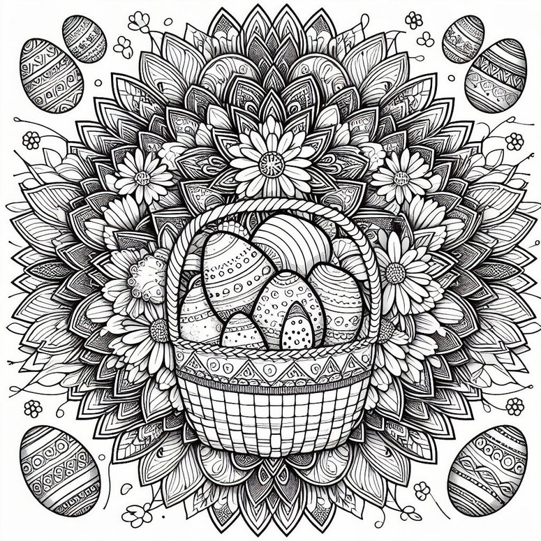 Coloring page Egg basket