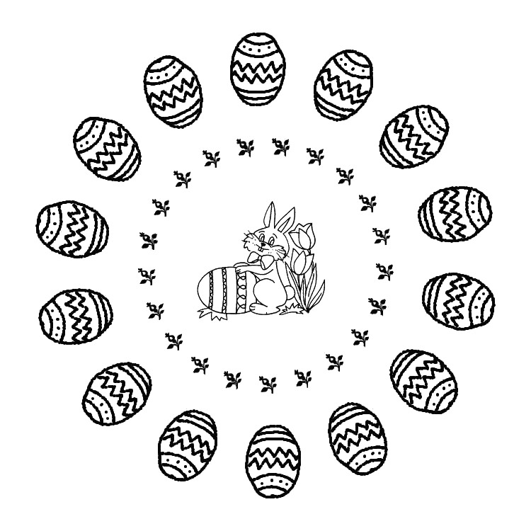 Coloring page Easter's mandalas