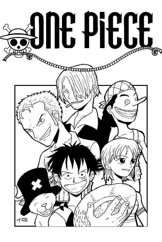 Coloring Page Manga One Piece 1