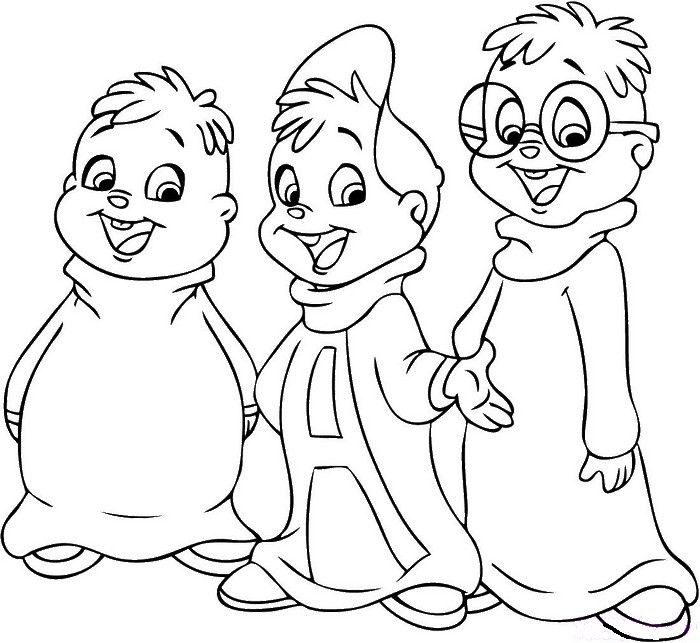 Desenho para colorir Alvin e os Esquilos