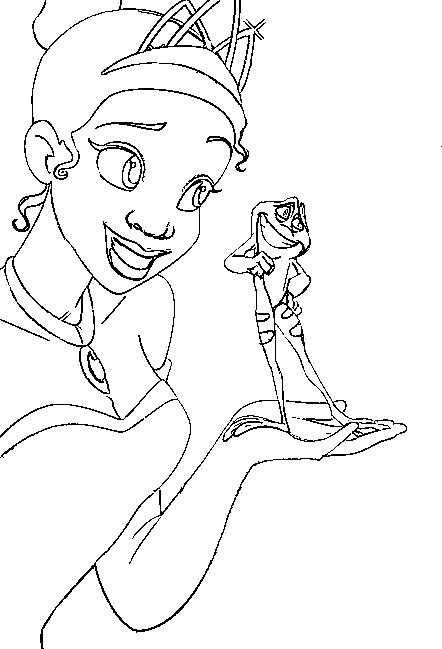 Desenho para colorir A Princesa e o Sapo