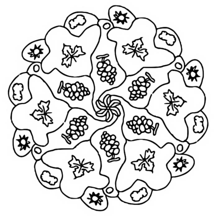 Coloring page Vine, grape