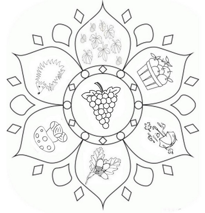 Kleurplaat Mandala Herfst