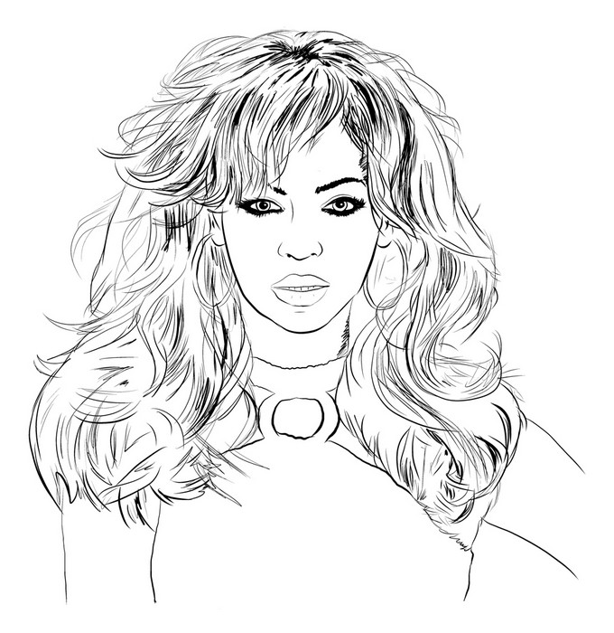 Dibujo para colorear Beyonce