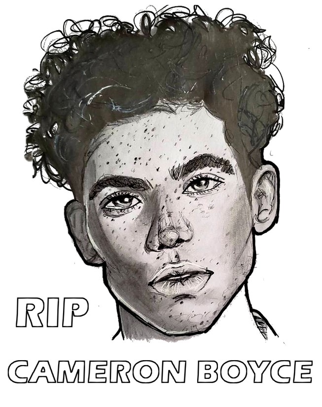 Dibujo para colorear RIP Descansa en paz Cameron Boyce