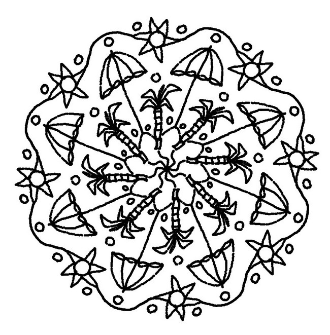 Malvorlagen Mandalas von Sommer