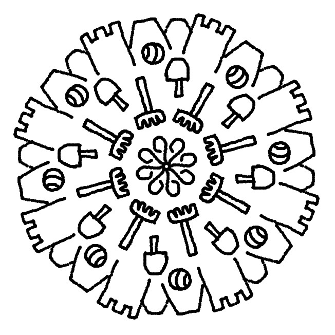 Coloriage Mandala châteaux de sable