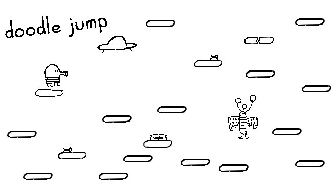 Kleurplaat Doodle Jump